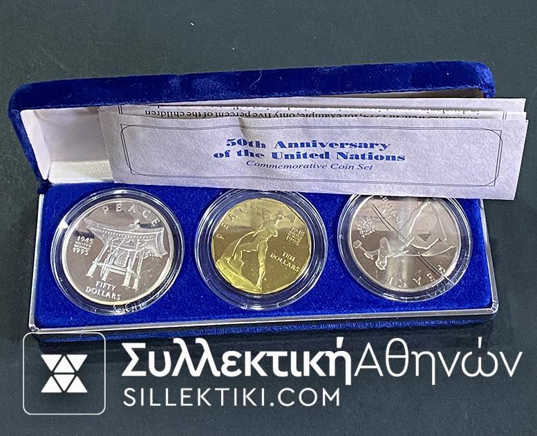 MARSHALL ISLANDS Set 1995 5-10-50 Dollars UNC